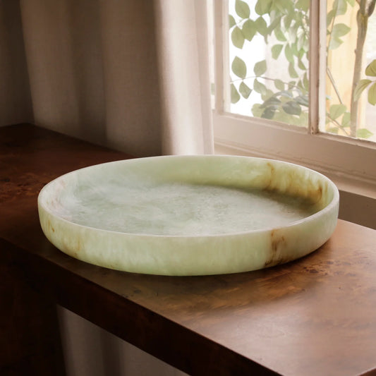 RESIN Giada Round Tray (Jade Swirl)