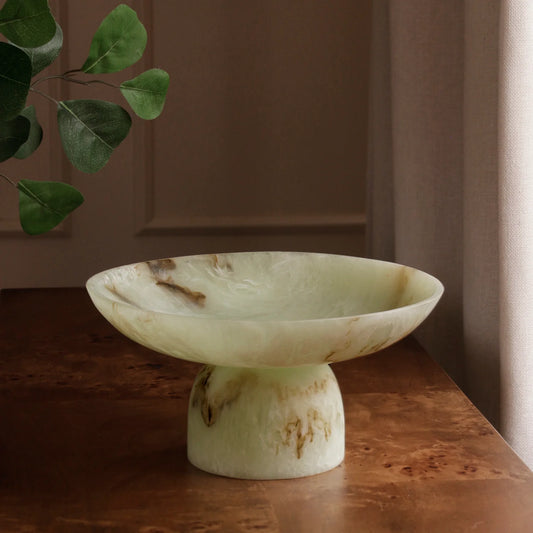 RESIN Giada Medium Pedestal Bowl (Jade Swirl)