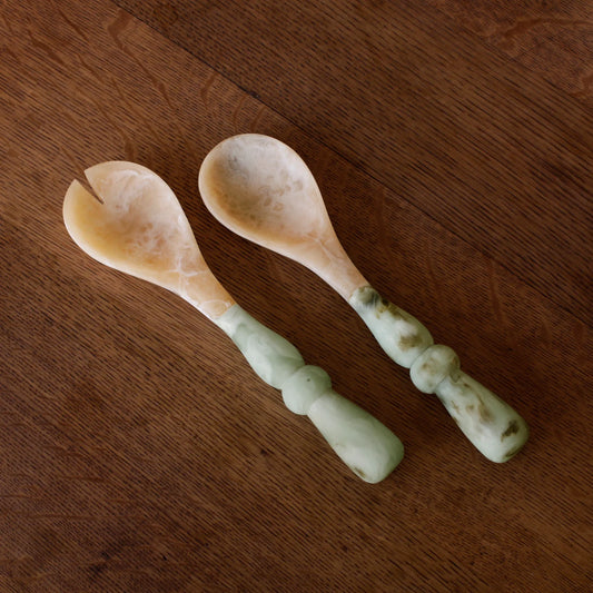 RESIN Giada Salad Servers (Jade Swirl)