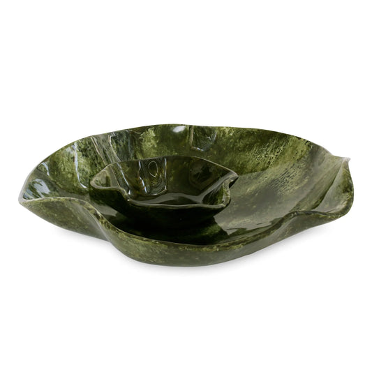 RESIN Malachite Bowl with Dip (Green)