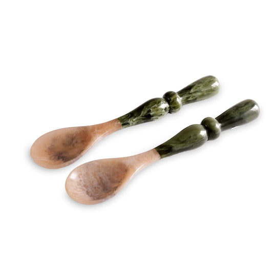RESIN Malachite Salad Servers (Green)