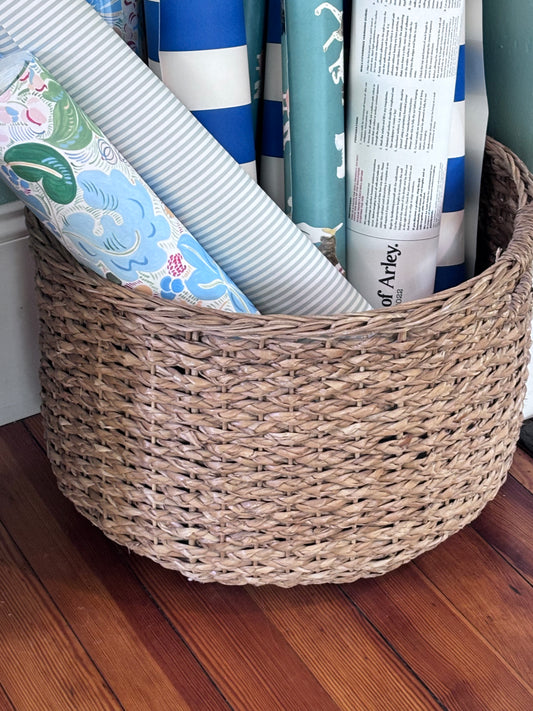 Large Round Water Hyacinth Basket