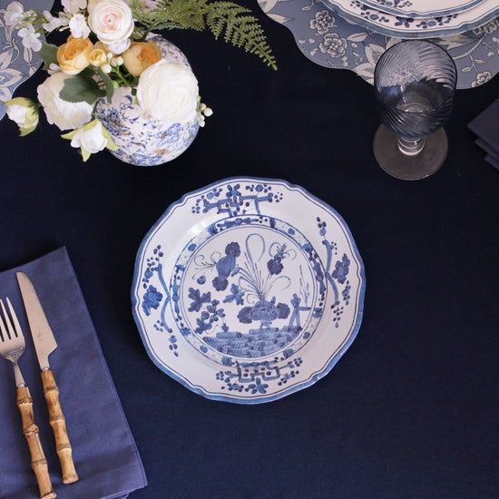 VIDA Faenza 9" Salad Plate Set of 4 (White and Blue)
