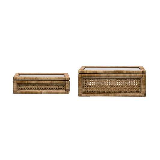 Rattan Nesting Boxes, S/2