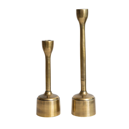 Aluminum Taper Holders, Antique Gold